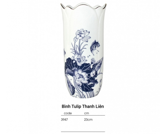 CP BO-Bình hoa tulip 23cm decal Thanh Liên