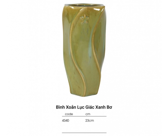 CP BO-Bình xoắn lục giác 23cm xanh bơ 